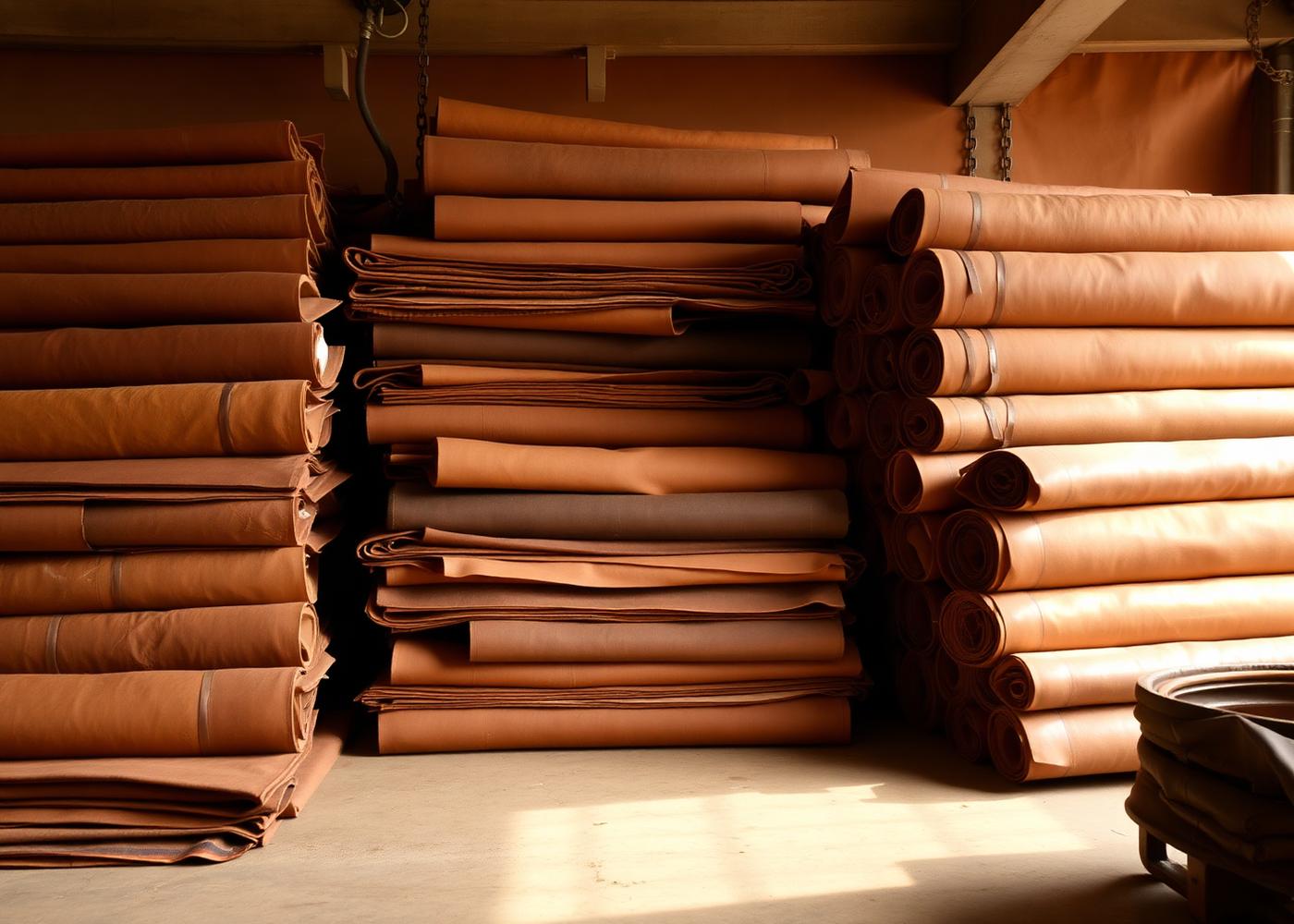 Leather hides prepared for a garment